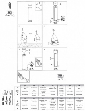 Aansluit instructies steigerlamp 2   met stopcontacten