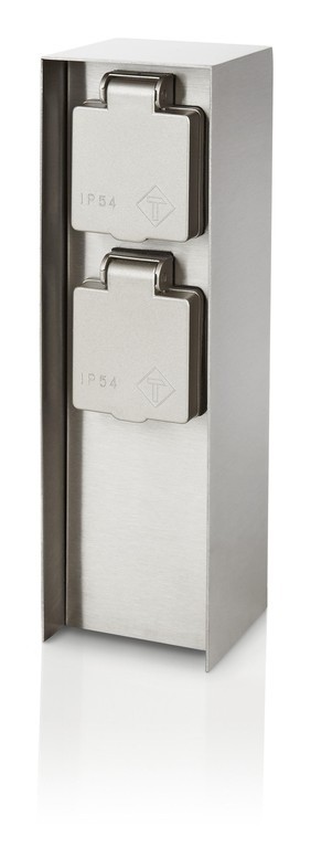 Buitenstopcontact rvs   stroomzuiltje met 2 stopcontacten  philips   my garden   rock