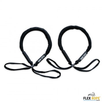Flex rope flexibele landvast   set van 2 stuks   aanmeren   afmeren   boot sloep plezierjacht   zwart   black   ropes