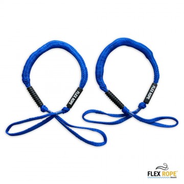 Flex rope flexibele landvast   set van 2 stuks   aanmeren   afmeren   boot sloep plezierjacht   zwart   blue   ropes
