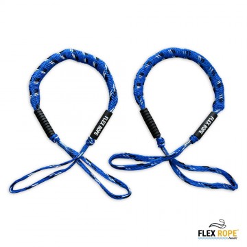 Flex rope flexibele landvast   set van 2 stuks   aanmeren   afmeren   boot sloep plezierjacht   zwart   blue mix   ropes