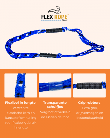 Flex rope flexibele landvast met lussen   aanmeren   afmeren   boot sloep yacht   aanleggen   infoblad
