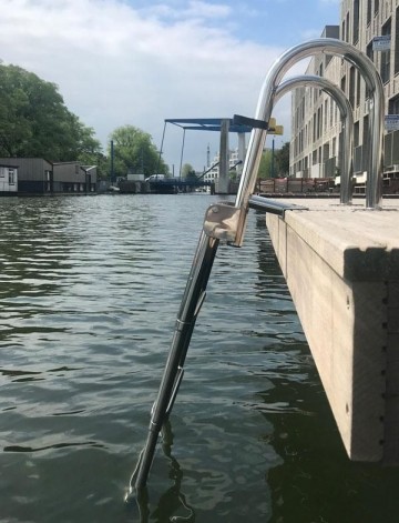 Klaptrap zwemtrap telescopische rvs 316 steigertrap opklapbare zwemladder steiger vlonder 4