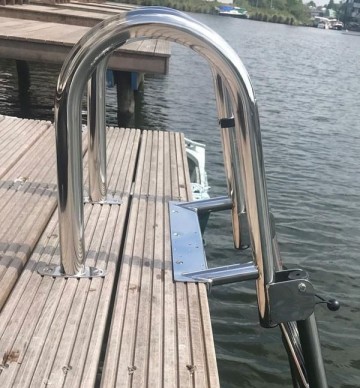 Klaptrap zwemtrap telescopische rvs 316 steigertrap opklapbare zwemladder steiger vlonder 6