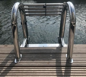 Klaptrap zwemtrap telescopische rvs 316 steigertrap opklapbare zwemladder steiger vlonder 7