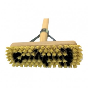 Luiwagen met steel   schrobborstel vlonder   vlonder reinigen   schoonmaken   groene aanslag verwijderen vlonderplanken   algen   vlonderterras 2