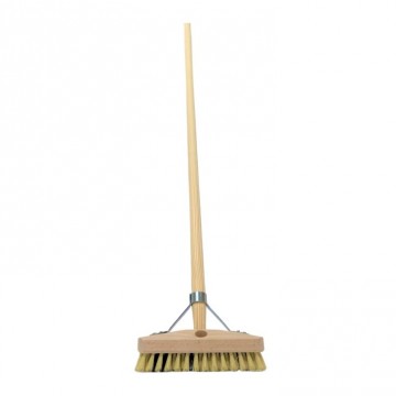 Luiwagen met steel 150cm   schrobborstel vlonder   vlonder reinigen   schoonmaken   groene aanslag verwijderen vlonderplanken   algen   vlonderterras