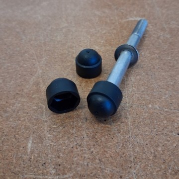 M8 kunststof dop zwart 13 zeskantbout kop bescherming houtdraadbout tapbout