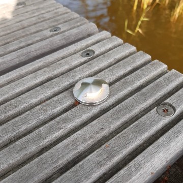 Opbouwspot 2 rvs   steiger spotje   vlonder   vlonderlampjes   warmwit   ip67   rvs316   nautic led   step light   12volt