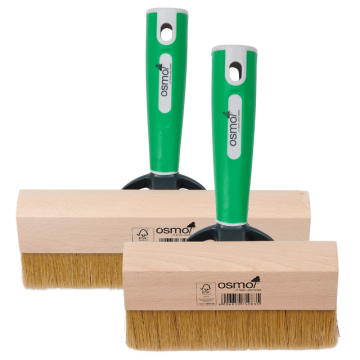 Osmo vloerborstel 150mm   olie aanbrengen op vlonderhout terras   vlonder behandelen met terrasolie
