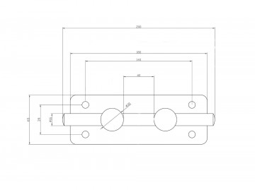 Rvs 304 dubbele bolder   kruisbolder   gepolijst rvs   stainless steel   gepolijste bolder   maattekening