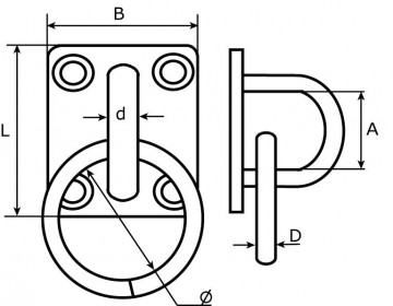 Rvs afmeerring klein   steigerring 8mm   rvs ring   aisi 316   gepolijst    maattekening