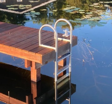 Rvs zwemtrap   steiger trap   zwem ladder   geborstelde buis   4 treden 0