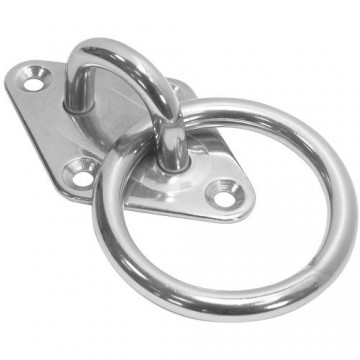 Rvs304 ruitplaat met oog en ring   mastoog met ring   afmeerring   steiger ring   rvs ring   bolder kikker steiger