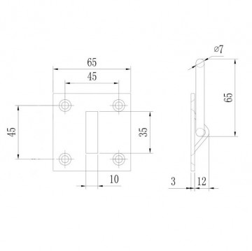 Rvs316   ss 316   afmeerring   plat oog   steiger ring   rvs   maattekening