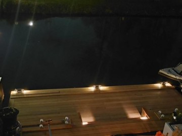 Slm550   gepolijste bolder lamp rvs316   nieuwe steiger   hardhouten vlonderplanken   verlichting aanlegsteiger