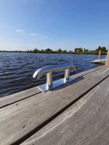 Slm550   steigerlamp   dubbele bolder   rvs   boot   buitenlamp   tuinverlichting   steiger   vlonder