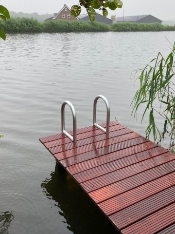 Steiger zwemtrap aluminium steigertrap 3 of 5 treden vlonder