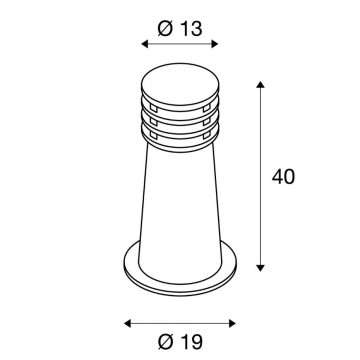 Steigerlamp 11   roestig staal   maattekening   padverlichting   led   40cm   slv   vuurtoren   1xe27