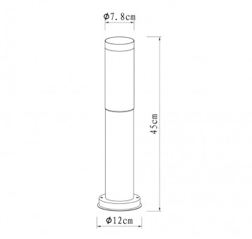 Steigerlamp 13   45   zwart rvs   maten