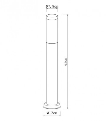Steigerlamp 13   65   zwart rvs   maten