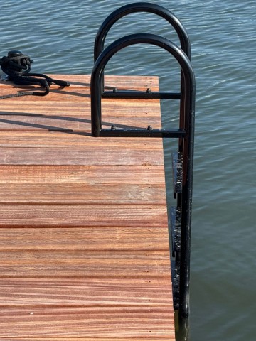 Steigertrap 4 treden   zwart   poedercoating rvs 304   steiger ladder   zwemtrap vlonder