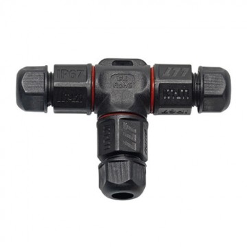 T connector ip68 gesloten   waterdichte verbinding voor buitenverlichting   waterdicht verbinden   aansluiten tuinverlichting