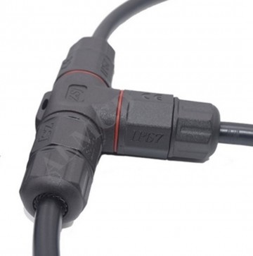 T connector ip67 voorbeeld   waterdichte verbinding voor buitenverlichting   waterdicht verbinden   aansluiten tuinverlichting