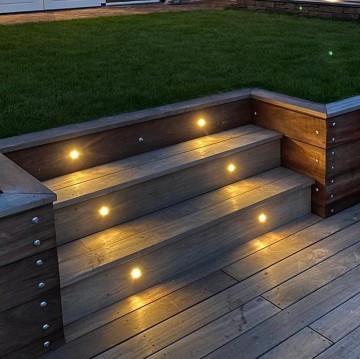 Trap verlichting buiten   keerwand   schoeiing   set van 6 inbouwspotjes