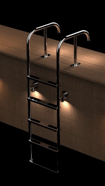 Zwemtrap steiger rvs316   verlichting   rvs   led   5 treden